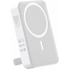 Hepta Collection 10000MAH Magsafe Powerbank Standlı PD20W Taşınabilir Kablosuz Hızlı Şarj Cihazı Beyaz