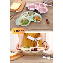 Munico 3 Adet Araba Şeklinde Bebek & Çocuklar Için Kahvaltı Tabağı Mama Tabağı Tablod Eğlenceli