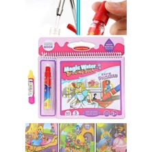 Munico Çocuklar Için Zihin Geliştirici Prenses Sihirli Su Boyama Kitabı 6 Sayfalık Sihirli Boya Defteri Şık