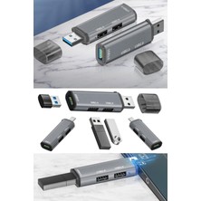 Munico Macbooklar Için Type-C Çoklayıcı 3.0 Hub Bellek Aliminyum Mini 3 In 1 Splitter Harici Taşınabilir #3