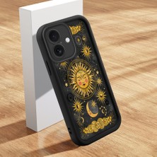 Ucuc iPhone 16 Uyumlu Silikon Malzeme Darbeye Dayanıklı Siyah Renkli Kılıf Trend Desenleri