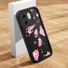 Ucuc Infinix Hot 50I/SMART 9 Uyumlu Silikon Malzeme Darbeye Dayanıklı Siyah Renkli Kılıf Çiçek Deseni