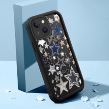 Ucuc iPhone 15 Plus Uyumlu Silikon Malzeme Darbeye Dayanıklı Siyah Renkli Kılıf Beşgen Yıldız