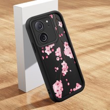Ucuc Xiaomi Redmi K60 Ultra Uyumlu Silikon Malzeme Darbeye Dayanıklı Siyah Renkli Kılıf Çiçek Deseni
