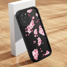 Ucuc Xiaomi Redmi Note 10/10S Uyumlu Silikon Malzeme Darbeye Dayanıklı Siyah Renkli Kılıf Çiçek Deseni