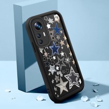Ucuc Xiaomi 12T Uyumlu Silikon Malzeme Darbeye Dayanıklı Siyah Renkli Kılıf Beşgen Yıldız