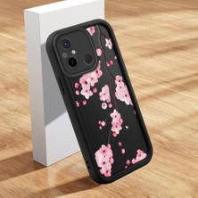 Ucuc Xiaomi Poco C55 Uyumlu Silikon Malzeme Darbeye Dayanıklı Siyah Renkli Kılıf Çiçek Deseni