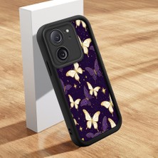 Ucuc Xiaomi Redmi K60 Ultra Uyumlu Silikon Malzeme Darbeye Dayanıklı Siyah Renkli Kılıf Kelebek Deseni