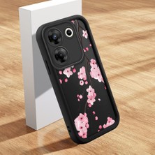 Ucuc Tecno Camon 20 Pro 5g Uyumlu Silikon Malzeme Darbeye Dayanıklı Siyah Renkli Kılıf Çiçek Deseni