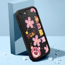 Ucuc iPhone 7/8/se 2020 2022 Uyumlu Silikon Malzeme Darbeye Dayanıklı Siyah Renkli Kılıf Karikatür Deseni