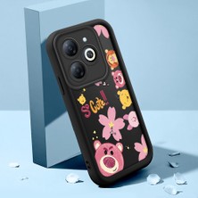 Ucuc Infinix Smart 8/smart 8 Pro Uyumlu Silikon Malzeme Darbeye Dayanıklı Siyah Renkli Kılıf Karikatür Deseni