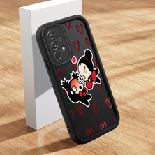 Ucuc Samsung Galaxy A72 4g Uyumlu Silikon Malzeme Darbeye Dayanıklı Siyah Renkli Kılıf Karikatür Deseni