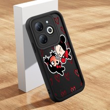 Ucuc Tecno Spark 20/20C/GO 2024 Uyumlu Silikon Malzeme Darbeye Dayanıklı Siyah Renkli Kılıf Karikatür Deseni