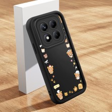 Ucuc Xiaomi Redmi Note 14 Pro 4g Uyumlu Silikon Malzeme Darbeye Dayanıklı Siyah Renkli Kılıf Ayıcık Deseni