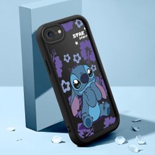 Ucuc iPhone 7/8/se 2020 2022 Uyumlu Silikon Malzeme Darbeye Dayanıklı Siyah Renkli Kılıf Stitch Deseni