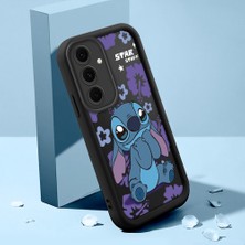 Ucuc Samsung Galaxy S24 Fe Uyumlu Silikon Malzeme Darbeye Dayanıklı Siyah Renkli Kılıf Stitch Deseni