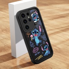 Ucuc Samsung Galaxy S23 Ultra Uyumlu Silikon Malzeme Darbeye Dayanıklı Siyah Renkli Kılıf Stitch Deseni
