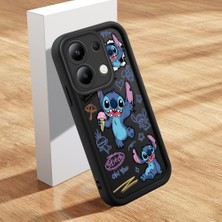 Ucuc Xiaomi Redmi Note 13 4g Uyumlu Silikon Malzeme Darbeye Dayanıklı Siyah Renkli Kılıf Stitch Deseni