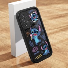 Ucuc Samsung Galaxy A72 4g Uyumlu Silikon Malzeme Darbeye Dayanıklı Siyah Renkli Kılıf Stitch Deseni