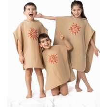 Delixa Zuppers 4 Katlı Nakışlı Müslin Panço 0-3 Yaş - Kum Beji