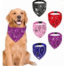 Delixa Evcil Hayvan Köpek Boyun Tasması Yakalık Önlük Fular No Mor (Büyük 450)