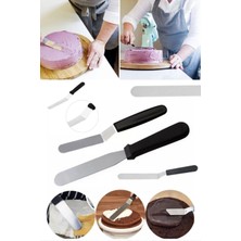 Munico Açılı Pasta Kek Pastacı Spatulası Sıvama 33 cm Chefler Için Ömürlük Çelik Eğik Pasta Ofset Spatula