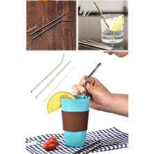 Munico Taşınabilir 3 Parça Pipet Seti Kişisel Metal Pipetler Paslanmaz Çelik Set Sofra Mutfak Chef Barmen