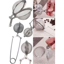 Munico Paslanmaz Çay Demlik Baharat Filtresi Süzgeci Kalite Metal Ömürlük Çelik Saplı Mesh Topu Çay Süzgeci