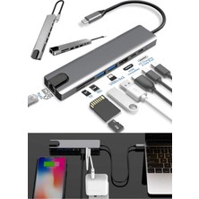 Munico USB Hub 3.0 Tip C USB Hub 8'i 1 Arada USB Hub Usb-C Hub Hdmı4k Macbook - Ipad Uyumlu Çoklayıcı Kart