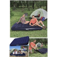 Munico 190 x 130 Çift Kişilik Şişme Yatak Mavi Uyku Yatağı Çadırın Içine Yerleştirilebilir Ses Yapmaz Prof