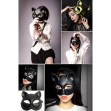 Munico Onyfans Tiktok Canlı Yayınlar Için Yüz Göstermez Siyah Renk Lüks Kedi Maskesi Fantezi Sexy Playboy