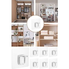 Munico Duvar Mutfak Banyo Kancaları Yapışkanlı Dolabı Tutucu Kendinden 4 Raf Gardırop Kur  Için Ideal Seçim