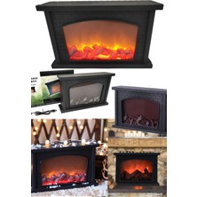 Munico Şömine Dekoratif Yatak Odası ve Salon Için Sauna Şömine Ledli Gece Lambası Alev Dekor Titreşimli Set