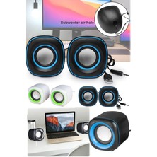 Munico 2'li 3.55MM USB Bilgisayar Leptop Ofis Ev Kaliteli Hoparlör Kablolu Masaüstü Yumurta Şeklinde Güçlü