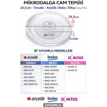 Mikrodalga Fırın Universal Cam Tepsi - 245mm Delikli