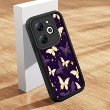 Ucuc Tecno Spark 20/20C/GO 2024 Uyumlu Silikon Malzeme Darbeye Dayanıklı Siyah Renkli Kılıf Kelebek Deseni