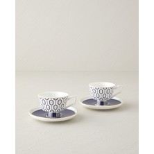 UltraMint Lacivert 4'lü Bone China Kahve Fincan Takımı, 90 Ml, Şık ve Zarif Tasarım