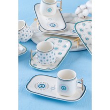 UltraMint Şık 6 Kişilik Kahve Fincanı Takımı, 90 ml Seramik Kahve Fincanları