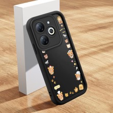 Ucuc Infinix Smart 8/smart 8 Pro Uyumlu Silikon Malzeme Darbeye Dayanıklı Siyah Renkli Kılıf Ayıcık Deseni