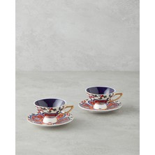 UltraMint Renkli 4'lü Bone China Kahve Fincan Takımı, 90 Ml, 2 Kişilik