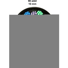 90 Adet 10 mm Polimer Kil Fimo Boncuk Takı Bileklik + 5 Metre Lastikli Misina Hediye - Desenli Kalp