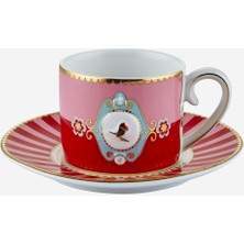 UltraMint Kırmızı Porselen Kahve Fincanı, 90 Ml, Şık ve Zarif Tasarım