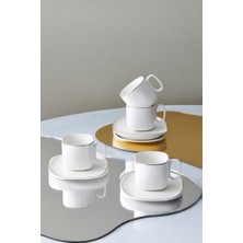 UltraMint 6 Kişilik Porselen Kahve Fincan Takımı, 90 Ml, Şık ve Kullanışlı Set