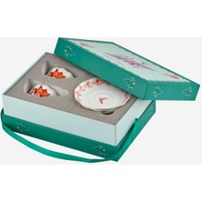 UltraMint Turuncu Porselen Kahve Fincan Seti, 100 Ml, Şık ve Modern Tasarım