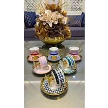 UltraMint Renkli Porselen Kahve Fincan Takımı, Şık ve Zarif Tasarım