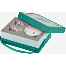 UltraMint Mor Porselen Kahve Fincan Seti, 85 Ml, Şık ve Zarif Tasarım