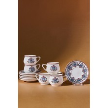 UltraMint 6 Kişilik 100 ml Seramik Kahve Fincanı Takımı, Şık ve Zarif Tasarım