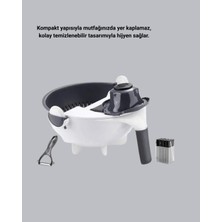 BT Teknik 5 Fonksiyonlu Döner Rende Süzgeçli Çok Amaçlı Sebze Doğrayıcı Kaymaz Tabanlı