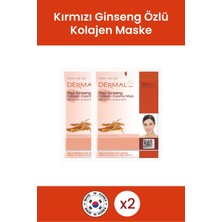 Dermal Arındırıcı, Serinletici, Sıkılaştırıcı Kırmızı Ginseng Özlü Kolajen Maske Seti 2 Adet