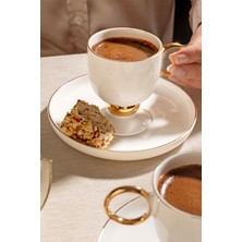 UltraMint Karmen 6 Kişilik 12 Parça Porselen Kahve Fincan Takımı